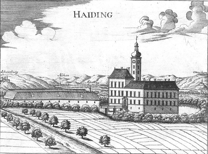Schloss Haiding einst und jetzt